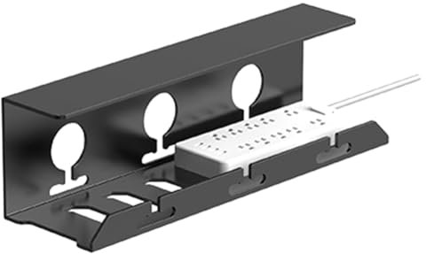 Qwertfeet Kabelmanagement Unter Dem Schreibtisch, Kabelwanne Aus Metall, Unter Dem Schreibtisch mit Klemme, Steckdosenleiste, Kabelhalter, Kein Bohren, Stabil, Geräumig, M