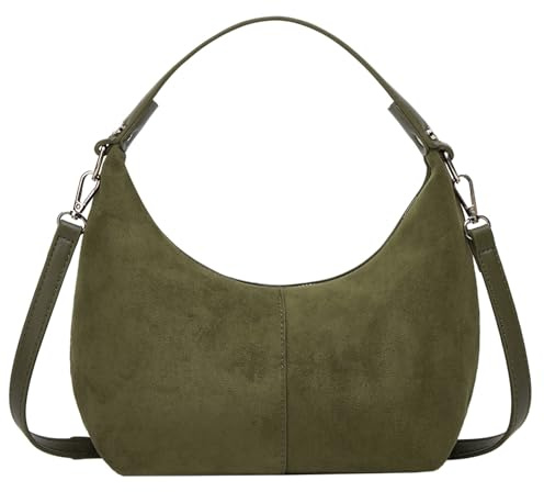 Wildleder-Halbmond-Tasche für Damen, 2024, Retro, Wildleder, lässig, für den Herbst, Arbeit, Handtasche, Schultertasche, lässige Tragetasche, Unterarm-Geldbörse