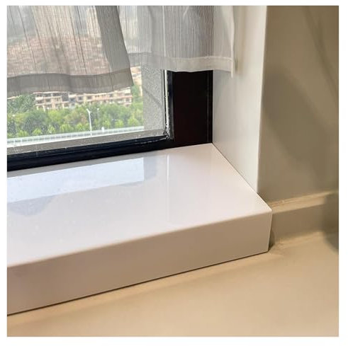 fensterbankabdeckung fensterbankabdeckung, Fensterbankabdeckung mit weißem Fliesenfinish, Abdeckplatte for Erkerfensterbänke in der Küche, Schutzplatte for Fenster-/Türrahmen/Treppenkanten(80x10cm/31.