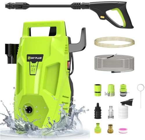 Idropulitrice 1500W, 120 Bar, Portata 500 l/h, con ugello 3 in 1, Idropulitrice Elettrica Portatile per Patio, Auto, Vialetto e Giardino con Ampia Gamma di Accessori