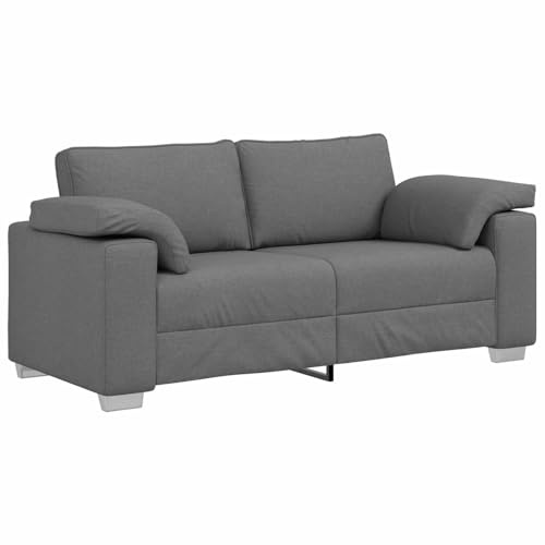 vidaXL Zweisitzer-Sofa Dunkelgrau 180 cm Stoff | Elegante, moderne Linien in dunklem grau, Weiche Polyesterkissen zum Relaxen,
