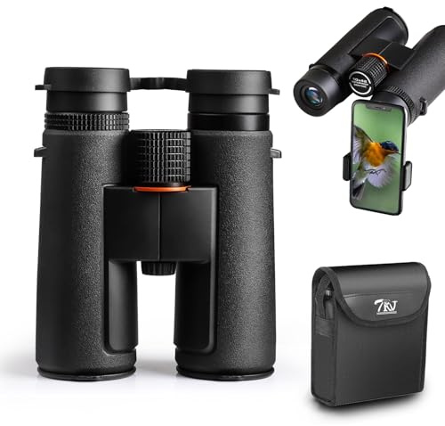TRV 10x42 Binoculars for Adults High Powered - Waterproof Fogproof BAK4 Prism, with Phone Adapter for Bird Watching, Hunting, Travel