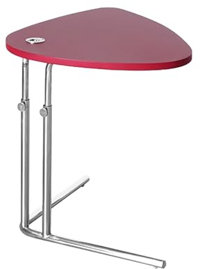 C-format sidobord, små soffbord som glider under, tv-brickbord för vardagsrum, sovrum, metallram