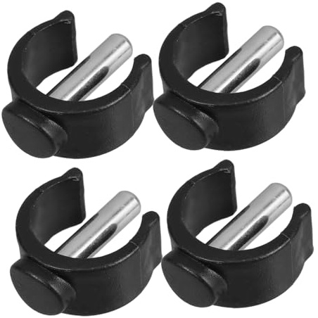 Verriegelungsklemme für Gehstöcke 4 Stück, C-form, 22 Mm | Schwarz, Kunststoff und Eisen, 25mm Stiftlänge, für Haushaltmontage und Badnutzung