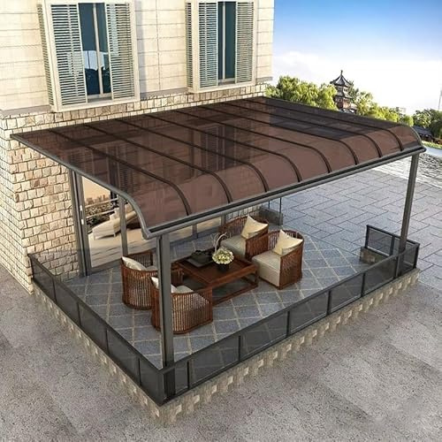 Plaque de toiture en polycarbonate transparent de 2 mm d'épaisseur – Panneaux d'extérieur pour serres, terrasses, auvents et cloisons – Panneaux de toit en plastique acrylique marron 80 x 100 cm