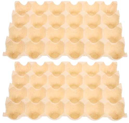 Toyvian 2 pezzi Contenitore Portauova Frigorifero Scomparti in Riutilizzabile e Compatto Cartone Uova per Conservazione Sicura e Organizzazione Cucina Beige Riutilizzabile