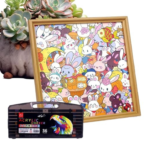 Nankoyal Jeux De Puzzle | Décoration Cadre Photo Lapin | Jeu De Coloriage Voyage Peint À La Main | pour de 6 à 12 Ans Garçons et Filles Cadeaux Noël Anniversaire