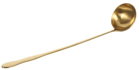 BAZEITFLOW Cooking Spoon Polished Appearance and Refined Surface Stainless Steel with Long Handle Design Sauce Spoon Round Shape Versatile Usage for Broths and Restaurants for Kitchen