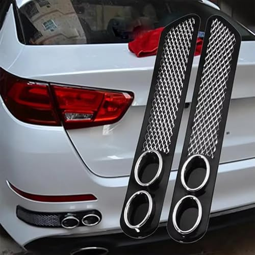 WENINETIES 2 Stück Auspuffblende Auto Aufkleber für VW T ROC R/R Line 2023-2024, Heckstoßstange Dekoration Sportlich Endrohr Zubehör Blende Außen