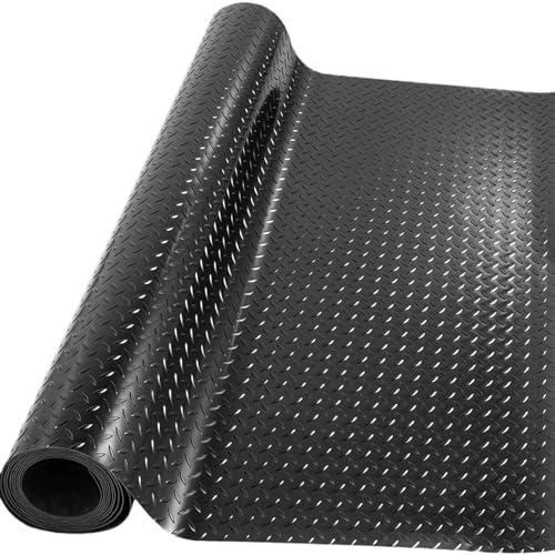 Esteras de Caucho para Suelos de Garaje Rollo de Alfombra de Goma, Alfombrillas de PVC Oxford for Garaje, Multicolor, 1x1-15m, 1,5mm(Black,1x1m)
