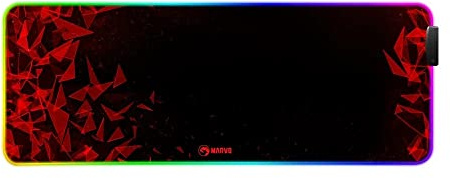 MARVO MG011 RGB Gaming Mouse Pad - L Size 800mm x 300mm, 22 Lighting Modes, Ultra Smooth Surface, Non Slip Base, 4 Port USB Hub