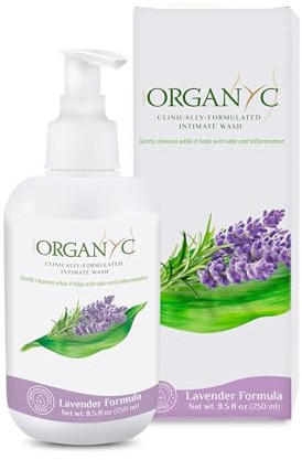 Organyc Feminine Intimate Wash for Sensitive Skin, 250 ml, pH-Balanced Cleanser with Organic Lavender & Botanical Extracts