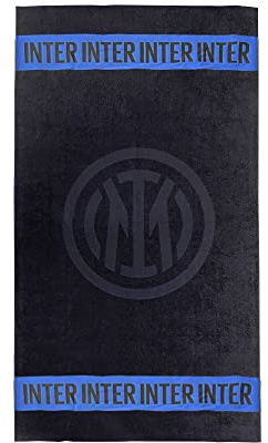 Inter Asciugamano Telo Mare Nero, 100% cotone