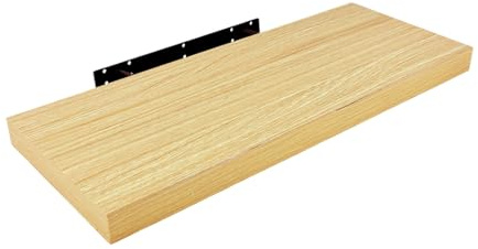 HERSIG - Estante de Pared Flotante Roble Balda para Baño o Dormitorio Fijación Oculta y Resistente de hasta 10 kg - 120x23,5 cm