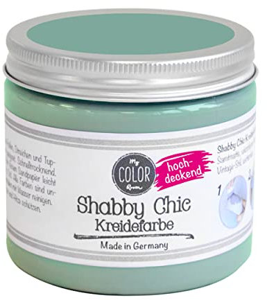 My COLOR Room Shabby Chic (Seegrün - 190 ml) Kreidefarbe für Möbel oder Deko-Objekte im Innen- und Außenbereich - Kreidefarbe für Shabby Chic Farbe für Holz - Möbelfarbe In-/ Outdoor
