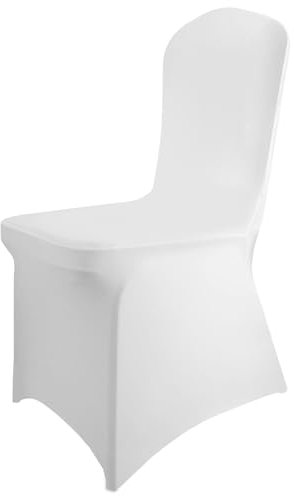 Granbest Mikrofaser Spandex Stuhlhusse, Super Dehnbar Stuhl Protektor, Abnehmbarer Waschbarer Stuhlüberzug Stuhlhussen für Hochzeit, Geburtstag, Bankett, Hotel, Party Dekoration (Stück 4, Weiß)