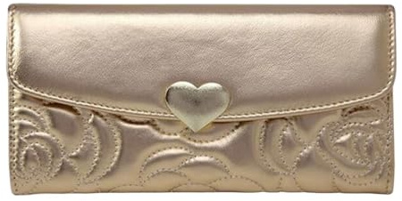 LEJDI Geldklammern aus Rindsleder for Damen, Geldbörsen, Handtaschen aus echtem Leder, Kartenetuis, Abendtaschen(Gold)