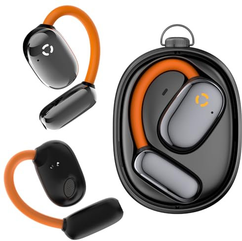Auriculares Open Ear, Auriculares de conducción aérea inalámbricos Bluetooth 5.4,IPX4 Resistente al Agua, micrófonos DNC, Graves potentes, Headphones Abiertos Ideales para Deportes y Fitness