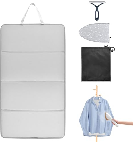 Steamer Board for Clothes with Ironing Glove, Stand for Steaming Clothes, Garment Steamer Pad Portable Ironing Board Included Lint Remover & Storage Bag for Suits Shirts Coats Portable Travel Home Use