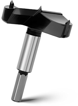 Broca Forstner de 68 mm, broca para madera de 93 mm de longitud con vástago hexagonal para agujeros profundos para madera, madera dura, madera blanda