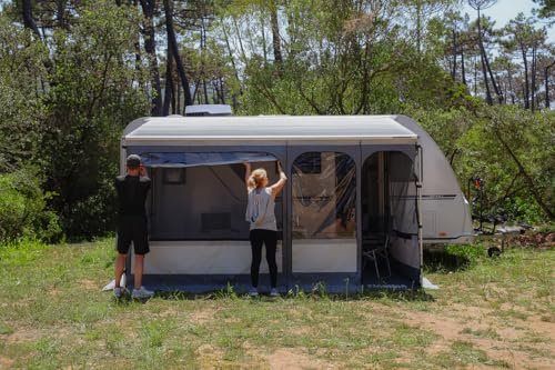 Fiamma Toldo Privacy Caravanstore Zip XL, PVC, Gris, 16 kg, 280 cm, Impermeable, Resistente al Viento, Aluminio, Cremallera