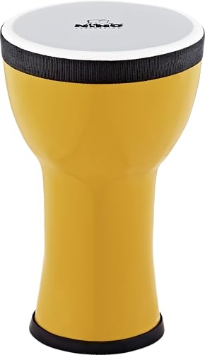 Nino Percussion Elements Mini Djembe, Gelb (NINO-EMDJ-LE) | Musikinstrument für Kinder ab 3 Jahren, Durchmesser 6 Zoll, Kunststoff