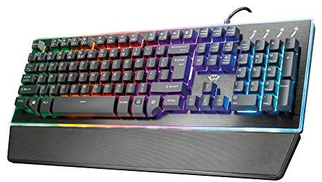 Trust Gaming Trust GXT 860 Thura Tastiera Gaming Semi-meccanica LED, Piastra Superiore in Metallo, Nero [Italia]
