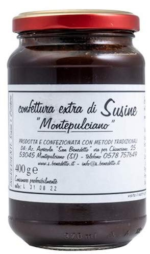 Mermelada de ciruela San Benedetto - Producto artesanal italiano (1 tarro de 400 gramos)