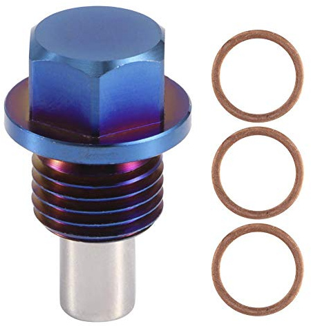 Magnetischer Ölablassstopfen aus Aluminiumlegierung - Universell für Ölwanne (M14x1,5) - Mit Partikelfänger - Kein Schweißen nötig - Blau