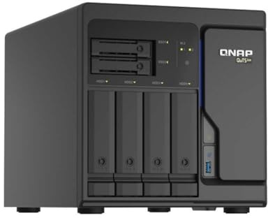 Qnap TS-H686-D1602-8G 6 Bay Desktop NAS Gehäuse, Netzwerkspeicher mit 4 x 2.5GbE Ports, 4 x 3.5-inch Drive Bays & 2 x 2.5-inch SATA Drive Bays, One Size