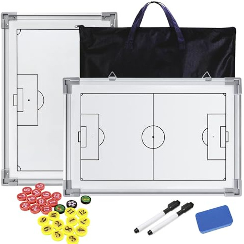 Holzsammlung Taktiktafel Fußball, Professional Trainermappe Fußball, Fussball Taktiktafel mit Magnete, Stiften, Radiergummi für Fußballtraining und Wettkämpfe