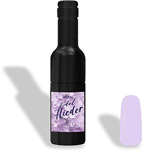 VINOLAC Edel Flieder veganer Nagellack in Wein-Flasche - Farblack für Maniküre, Nageldesign & Beauty Geschenk für Frauen - Made in Germany (15 Free Nail Polish, vegan, farbintensiv)