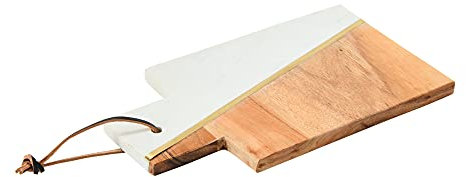 Moderna tabla de cortar de mármol Boho con incrustaciones de latón para tablas de queso o charcuterie para servir bandejas para la cocina