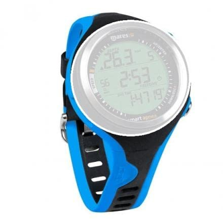 Mares Cinturino Smart Blu, Cinturino Originale, Compatibile con Orologio, Design Standard, Tessuto/Fabric e Cuoio/Leather, Blu