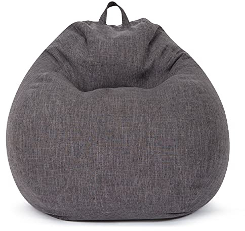 Green Bean Square XXL Indoor Bezug aus Leinen 100x120 cm - ohne Füllung - Sitzsackhülle, Sitzsackbezug - kuschelig, weich, robust - waschbar, mit Extra-Innensack zum Umfüllen - Dunkelgrau