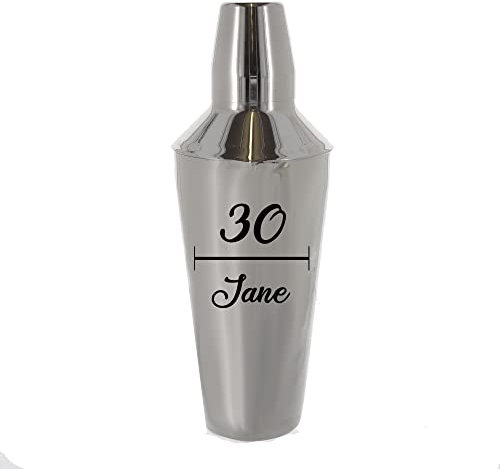 Personalised 30th Birthday Cocktail Shaker & Margarita Glass Gift Set (Shaker Only)