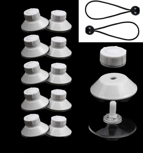 LUNNTE Dometic Fixiersystem, Fixing System no Drilling for Awnings, Wohnmobil ZubehöR, Kampa Saugnapf, Dometic, Camping Accessories Pack of 10 with 2 Rubber Ropes (10)
