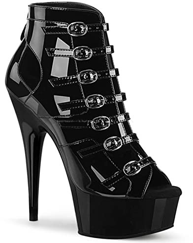 15 cm Sexy Fisch Mund Schuhe Pole Dance High Heels Stiletto Nachtclub Hasse Himmel Hohe Modell Laufsteg,Schwarz,43 EU