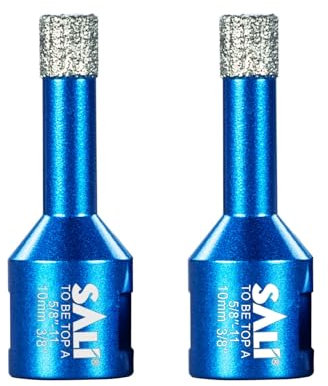 Diamant Trockenbohrer Fliesenbohrer 10mm 2 Stücke M14 Gewinde Diamantbohrer Glasbohrer Set Lochsäge für Keramik, Granit, Porzellan, Fliesen, Feinsteinzeug, Mauerwerk, Marmor, für Winkelschleifer