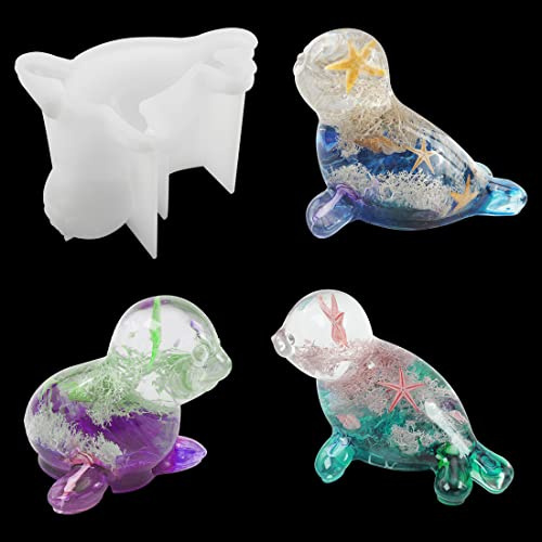 Voyyphixa Seal Silicone Molds for Epoxy Resin 3D Animal Resin Mold Jewelry Silicone Casting Mold for Jewelry Pendant DIY Ornaments Decoration Art Craft (Seal)