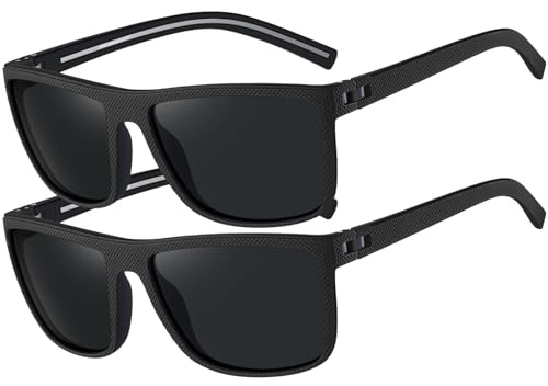 Perfectmiaoxuan Polarisierte Sonnenbrille Herren Damen für Autofahren Radfahren Angeln Sommer Reisen Urlaub Leichte TR90 Retro Rechteckig Pilotenbrille UV-Schutz