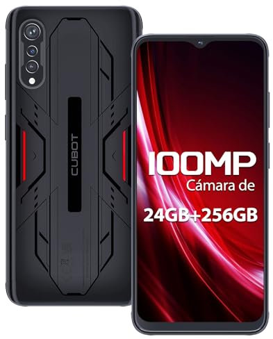 CUBOT X70 Handy ohne Vertrag, Android 13 Smartphone, 24GB+256GB/1TB Erweiterbar, 100MP Kamera, Octa Core MediaTek Helio G99, 6.583'' FHD+, 5200mAh Akku, Dual SIM 4G, GPS, OTG, NFC (Sp Schwarz)