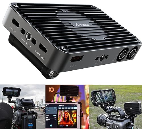 Accsoon SeeMo Pro Adaptador de vídeo SDI HDMI H.264 grabación y liberación HD, transforma dispositivos iOS en monitores de producción, transmisión en directo sin límites.