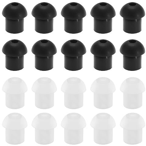 The Lord of the Tools 20 Stück Ersatz Ohrstöpsel aus Silikon, Kompatibel mit Motorola, Kompatibel mit Kenwood Zwei-Wege-Funkgerät Talkie Walkie Ohrhörer, 10 Stück Schwarz Und 10 Stück Weiß