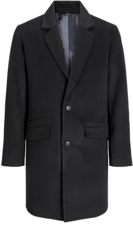 JACK & JONES Jjhays Wool Blend Coat Manteau, Noir, L Homme
