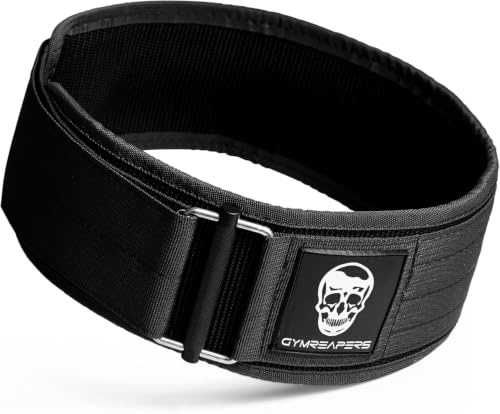 Gymreapers Schnellverschluss-Gewichthebergürtel für Bodybuilding, Kraftdreikampf, Cross-Training – 4-Zoll-Neopren mit Metallschnalle – verstellbare olympische Rückenstütze