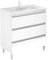 EstiloBaño - Boreal | Conjunto Mueble de Baño con 3 Cajones + Lavabo | Disponible 60-80 + Blanco - Nogal 【Ancho 60】 【Blanco】