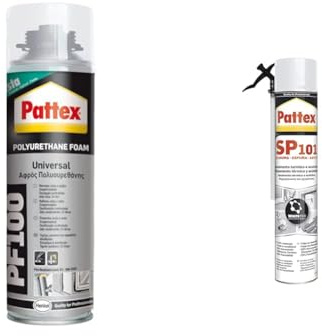 Pattex PU Foam Schiuma Poliuretanica Universale PF 100, Resistente al Fuoco per Riempimenti, Coibentazioni, Insonorizzazioni e Sigillature in Infissi, Impianti di Riscaldamento, Refrigerazione, 500ml