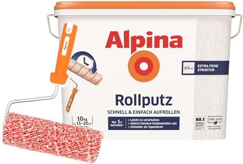 Alpina Rollputz Weiß – Strukturputz – inkl. Farbroller – 10 kg