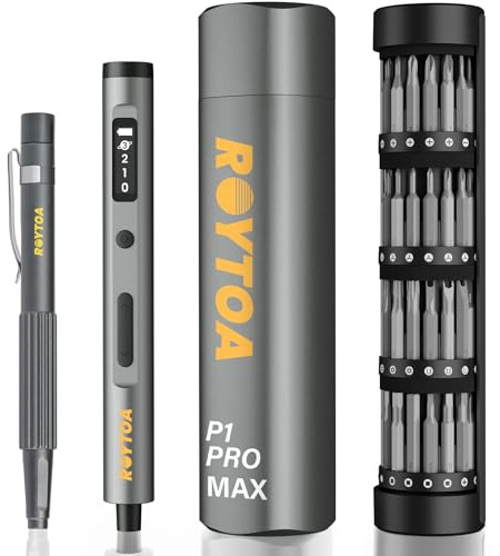ROYTOA 81-in-1 Mini Electric Screwdriver Set with 4 Torque Settings, 3.7V Precision Screwdriver Set, 500mAh Battery Cordless Screwdriver Repair Tool Set for, Electronics,
